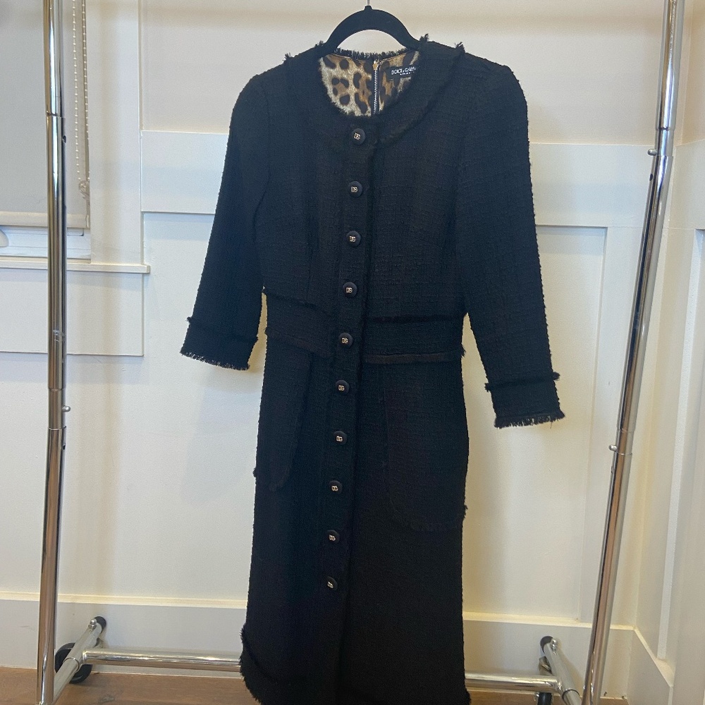 DOLCE & GABBANA Tweed Button-Front Short Dress NEVER WORN